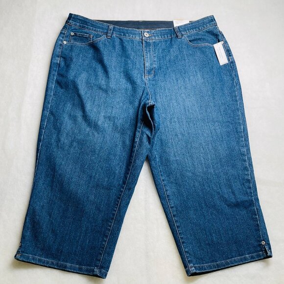NWT CJ Banks Womens Denim Blue High Rise Comfort Waist Relaxed Jeans Size 20W - Picture 1 of 10